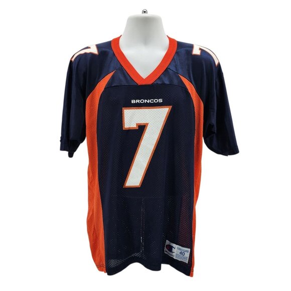 Vintage Champion Denver Broncos Mens 40 Jersey John Elway No. 7 Mesh Home Blue - Picture 1 of 8